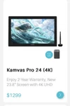 New Huion Kamvas Pro 24(4K) Graphics Drawing Tablet + Mini Keydial KD100. Fixed Price $980.00.