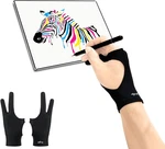 Drawing Glove 2PACK Twofinger Artist Tablet Sketch Ipad Black Small 2.95X7.48IN. Fixed Price $9.61.