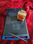Electronic Doodle/note Pad With Stylus Boogie Board Blue & Rubber Stamp 6X9 In. Fixed Price $15.00.