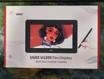 Ugee U1200 Black Graphic Drawing Tablet, 11X8 - Has Pen Gloves Cable Working. Fixed Price $115.00.