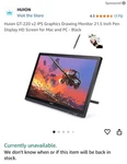 Huion Brand Drawing Tablet Monitor GT-191/GT-220 V2. Fixed Price $175.00.