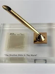 Vintage Microbible Acrylic Pen Holder Ncr Microform Technology Rare Desk Dis. Fixed Price $90.00.